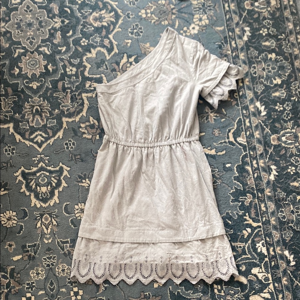 Madewell Blue Asymmetrical One Shoulder Sundress